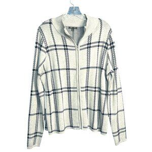 Lety & Me Womens XL Full-Zip Plaid Cardigan Sweater